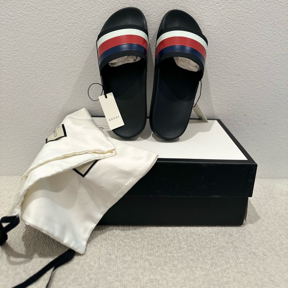 GUCCI Web Rubber Slides